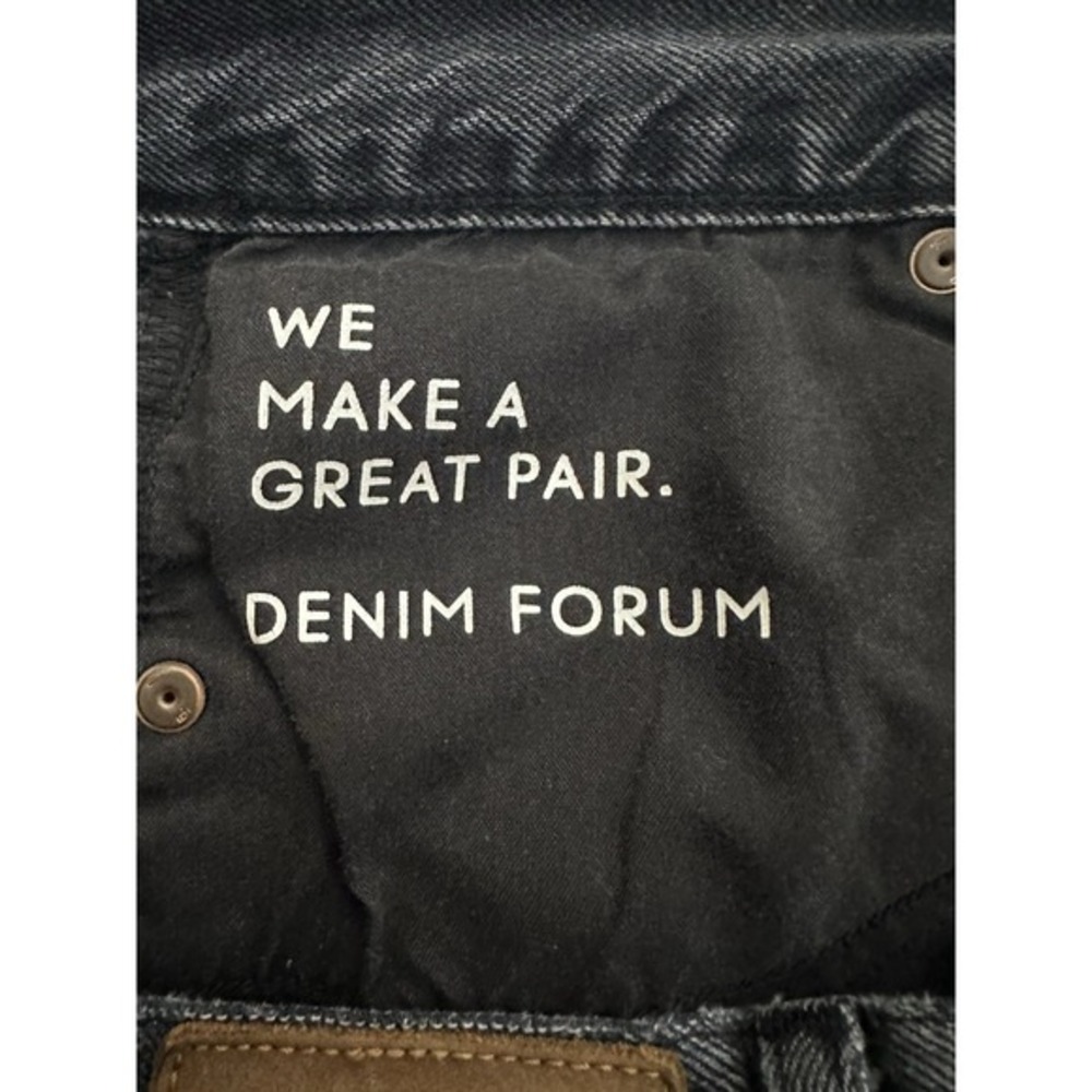 Denim Forum The Farrah High‎ Rise Wide Leg Jean Sz 31 Organic Cotton Black Denim - Picture 13 of 14